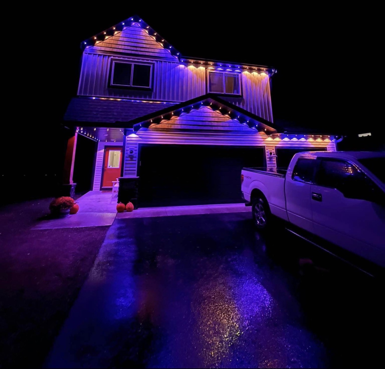 Halloween purple and orange LED lighting